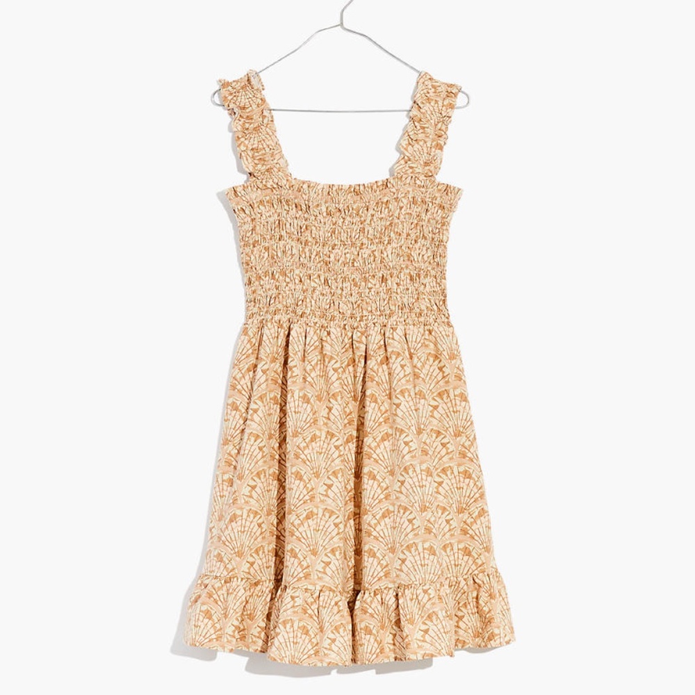 Madewell Linen-Blend Lucie Smocked Tank Mini Dress - Size Medium